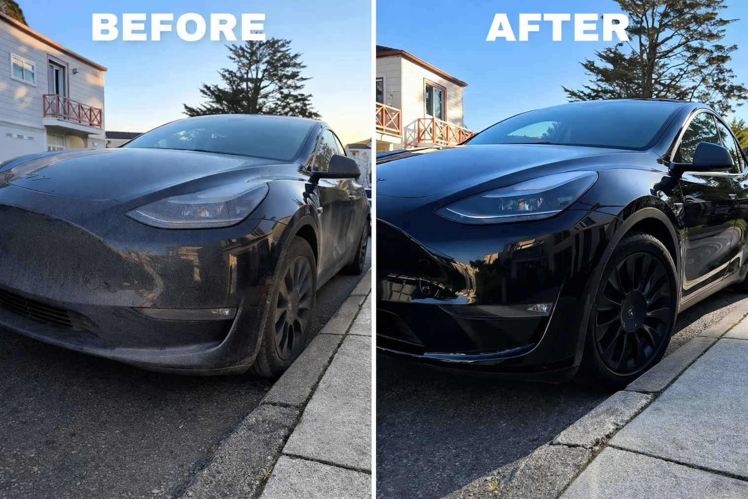 exterior 1 b&a s1507 Before and after exterior car detailing in Richmond, CA showing a professionally cleaned vehicle